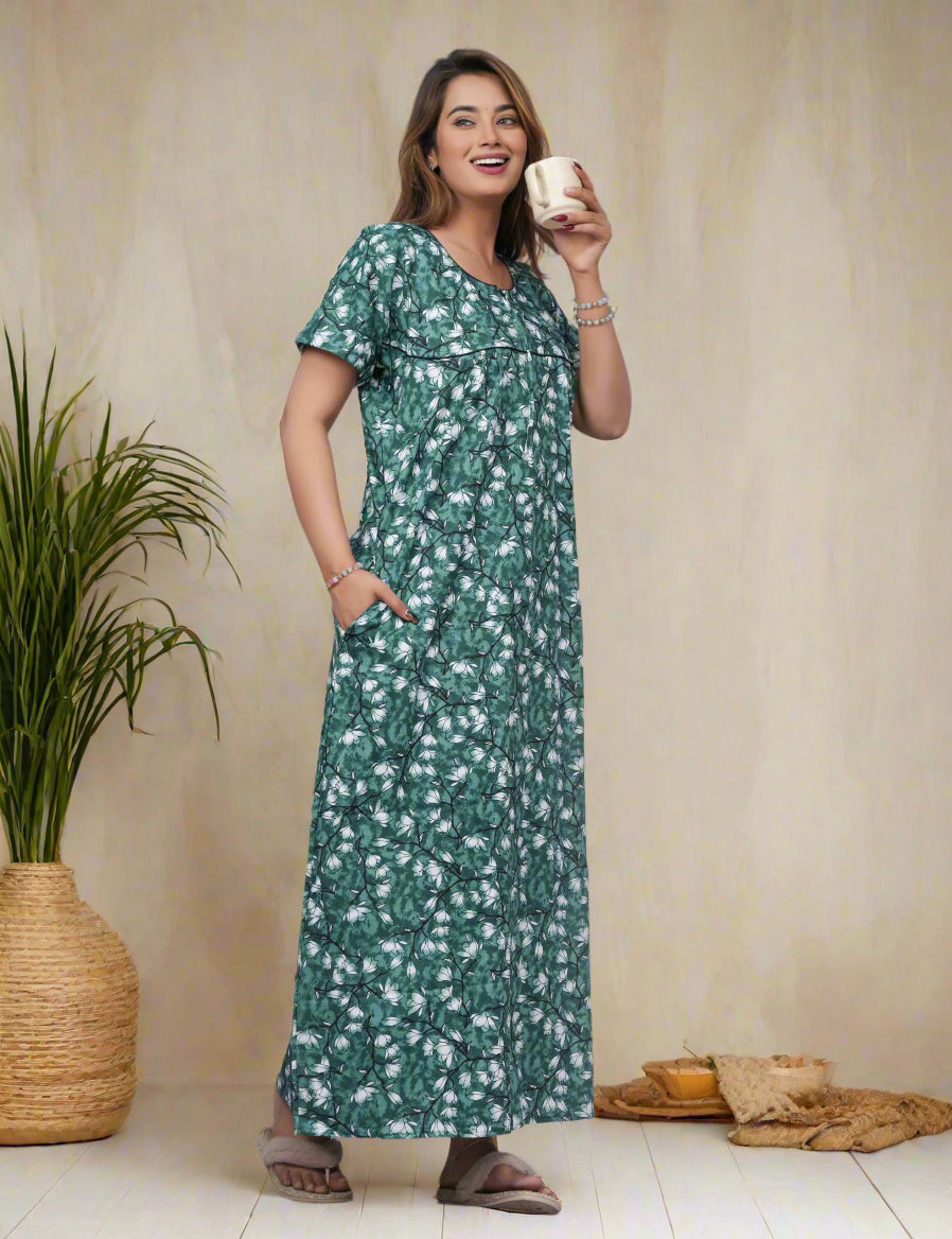 Abstract Print Cotton Nighty – Light and Breathable