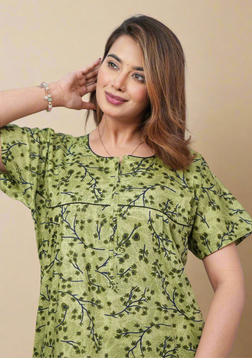 Cotton Nightgown for Ladies – Stylish & Comfy