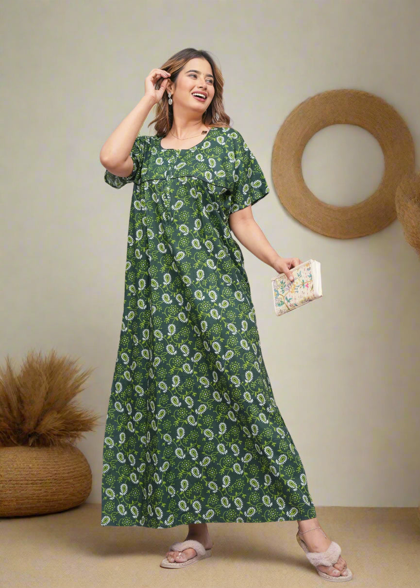 Monsoon-Friendly Cotton Nighty – Quick Dry Fabric