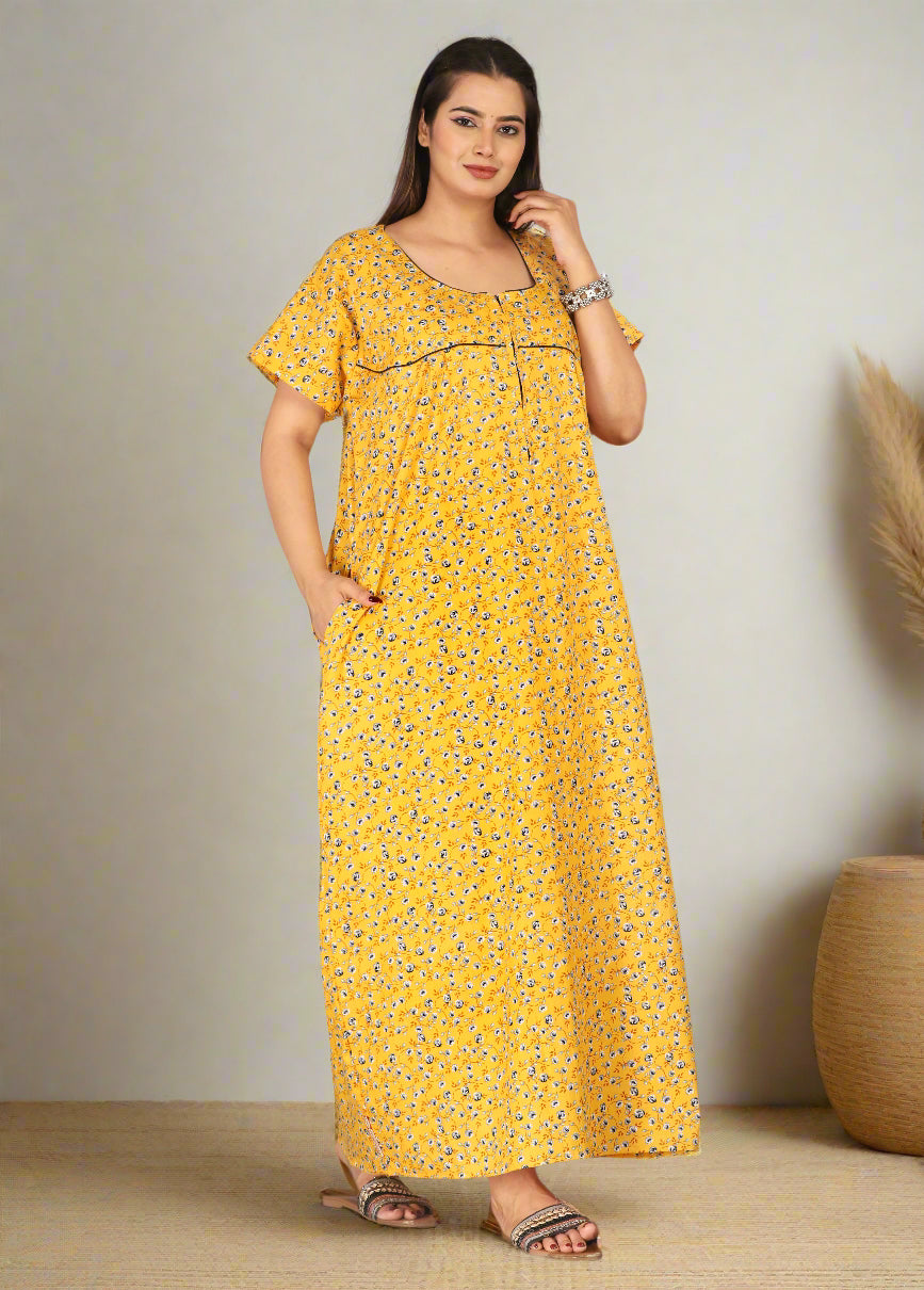 Women’s Cotton Maxi Nighty – Regular Use Sleep Dress